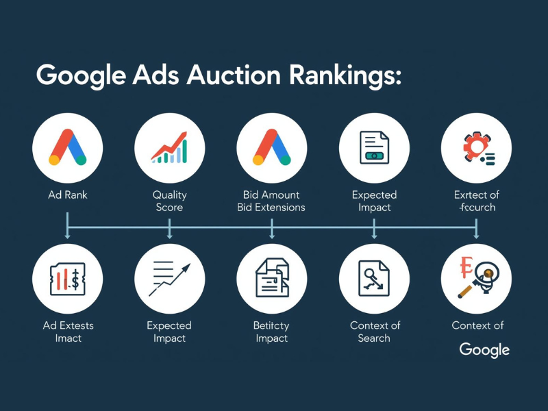 What are the five Components of Google Ads Auction Rankings?